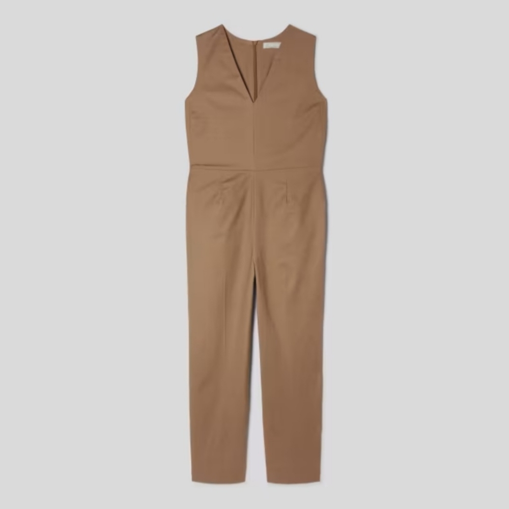 Everlane | The Structured Cotton Jumpsuit | Toasted Coconut | V-neck